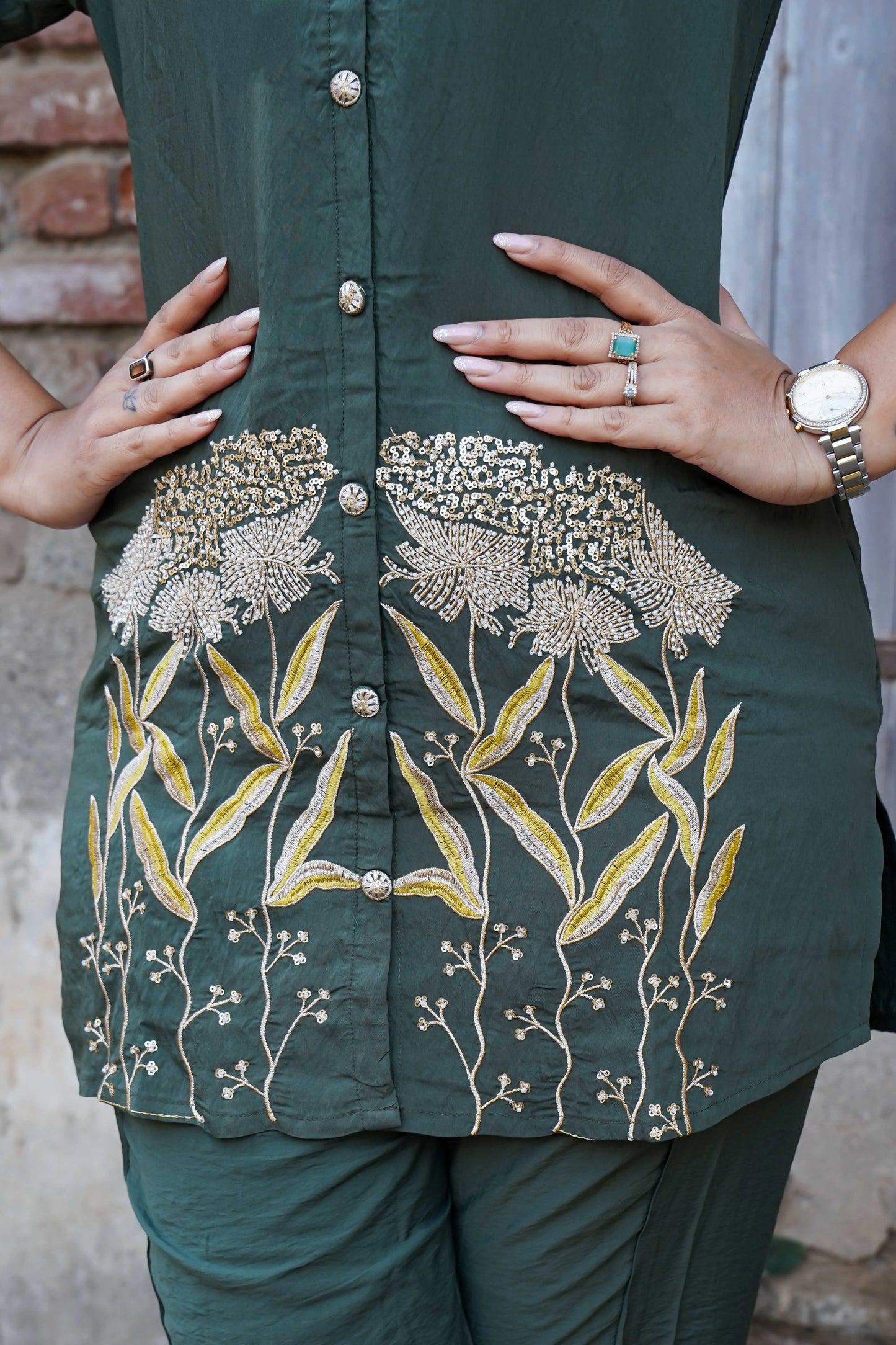 Elegant Green  Co-Ord Set in Imported Fabric for Women